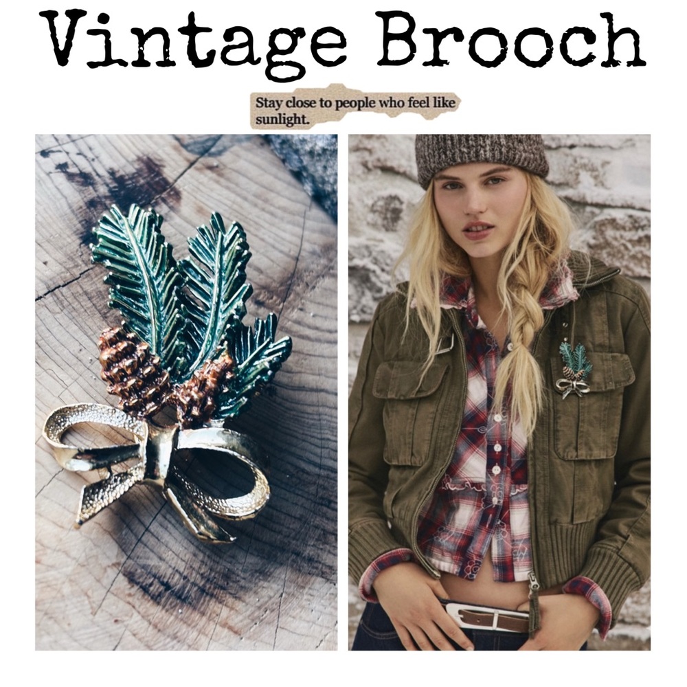 Brooch Evergreen and pine cone